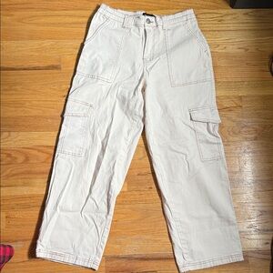 Free People Women's Cream Cargo Jeans